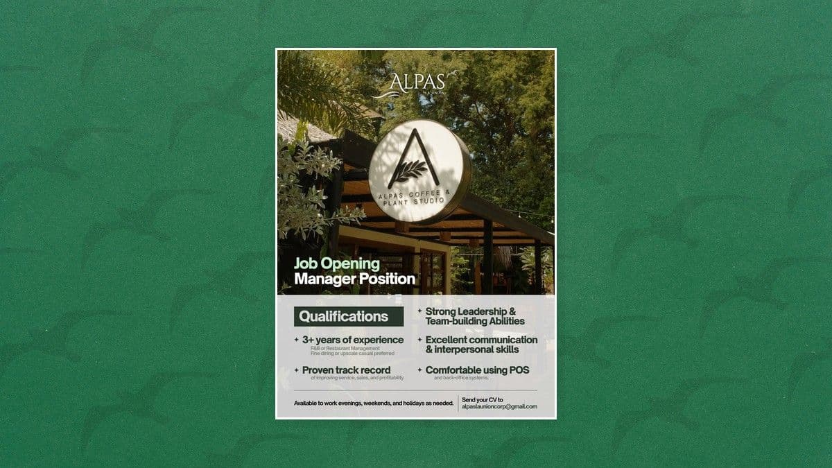 Job Opening: Manager Position